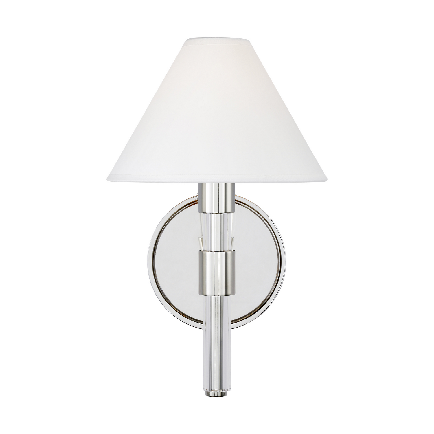 Visual Comfort Studio Robert Bathroom Vanity Light in Polished Nickel And Clear Acrylic by Ralph Lauren
