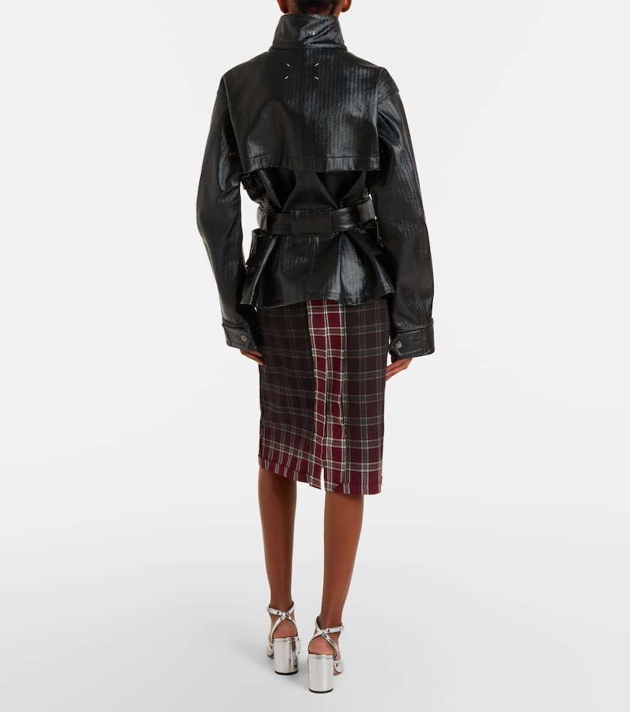 Checked pencil skirt