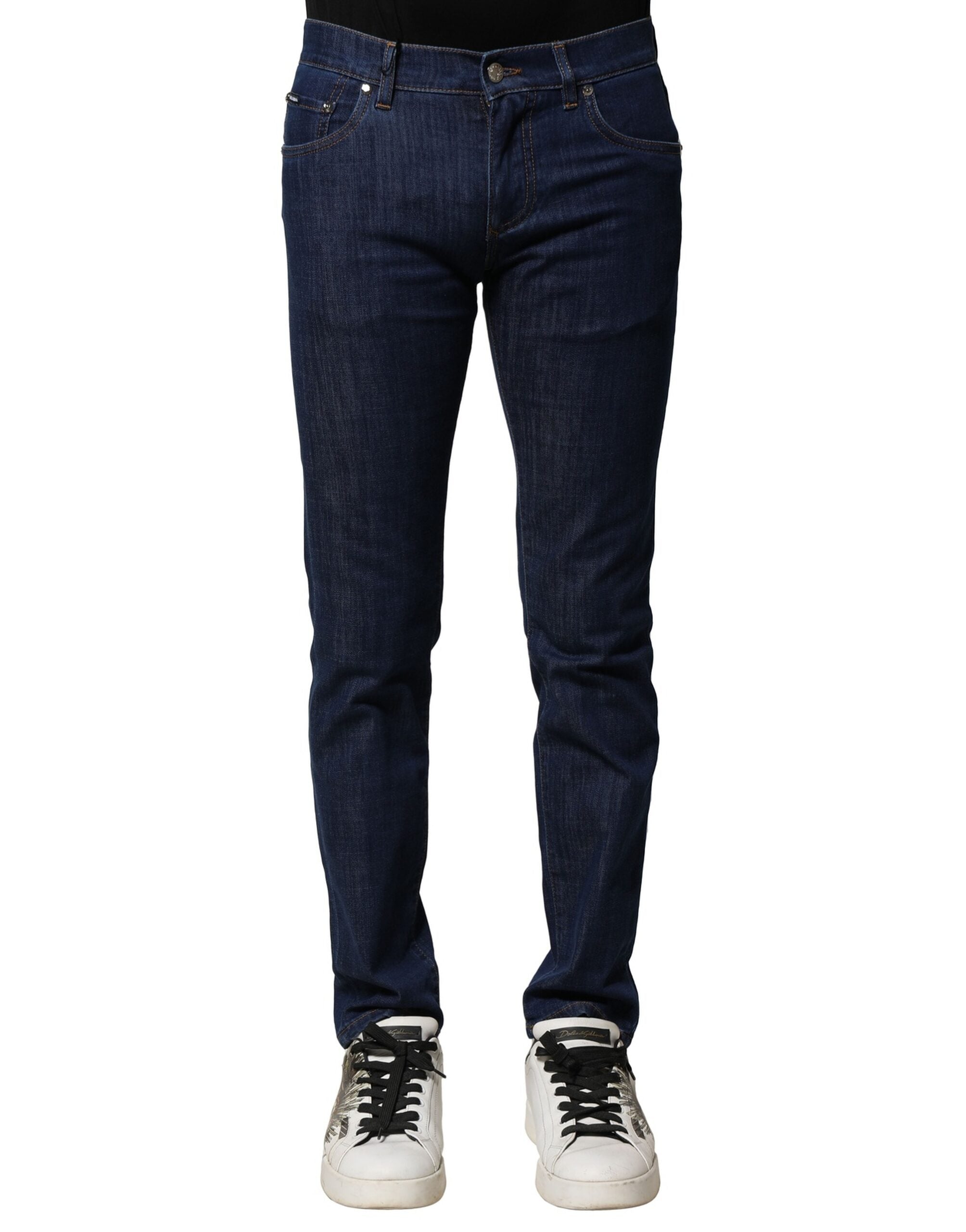 Cotton Stretch Skinny Jeans — Blue