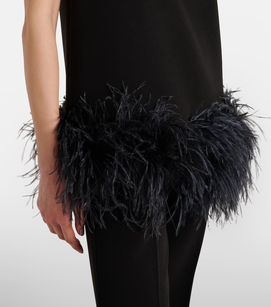 Feather-trimmed top