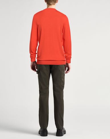 Man Sweater Orange Size 46 Super 140s Wool