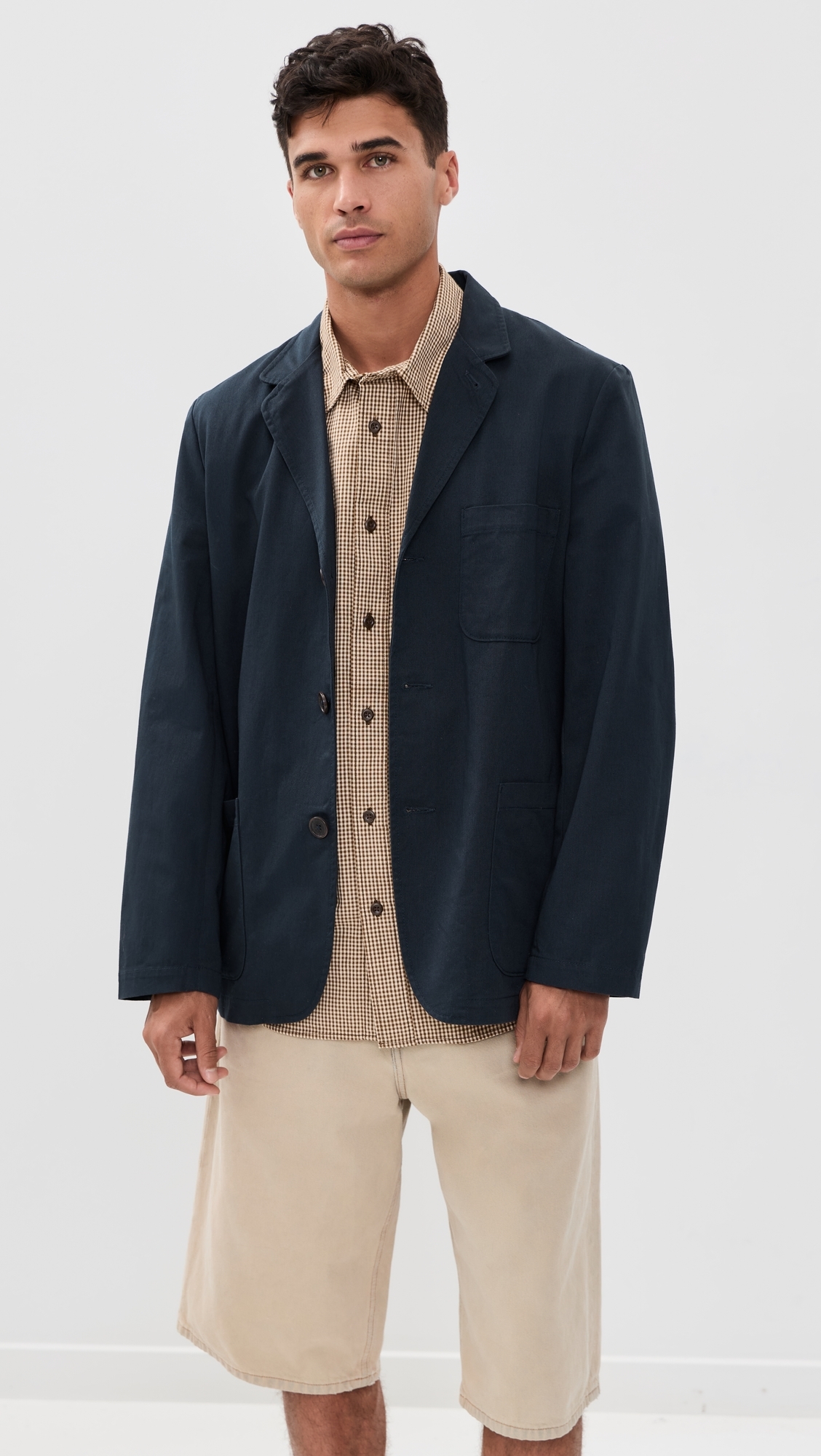 Three Button Jacket Navy