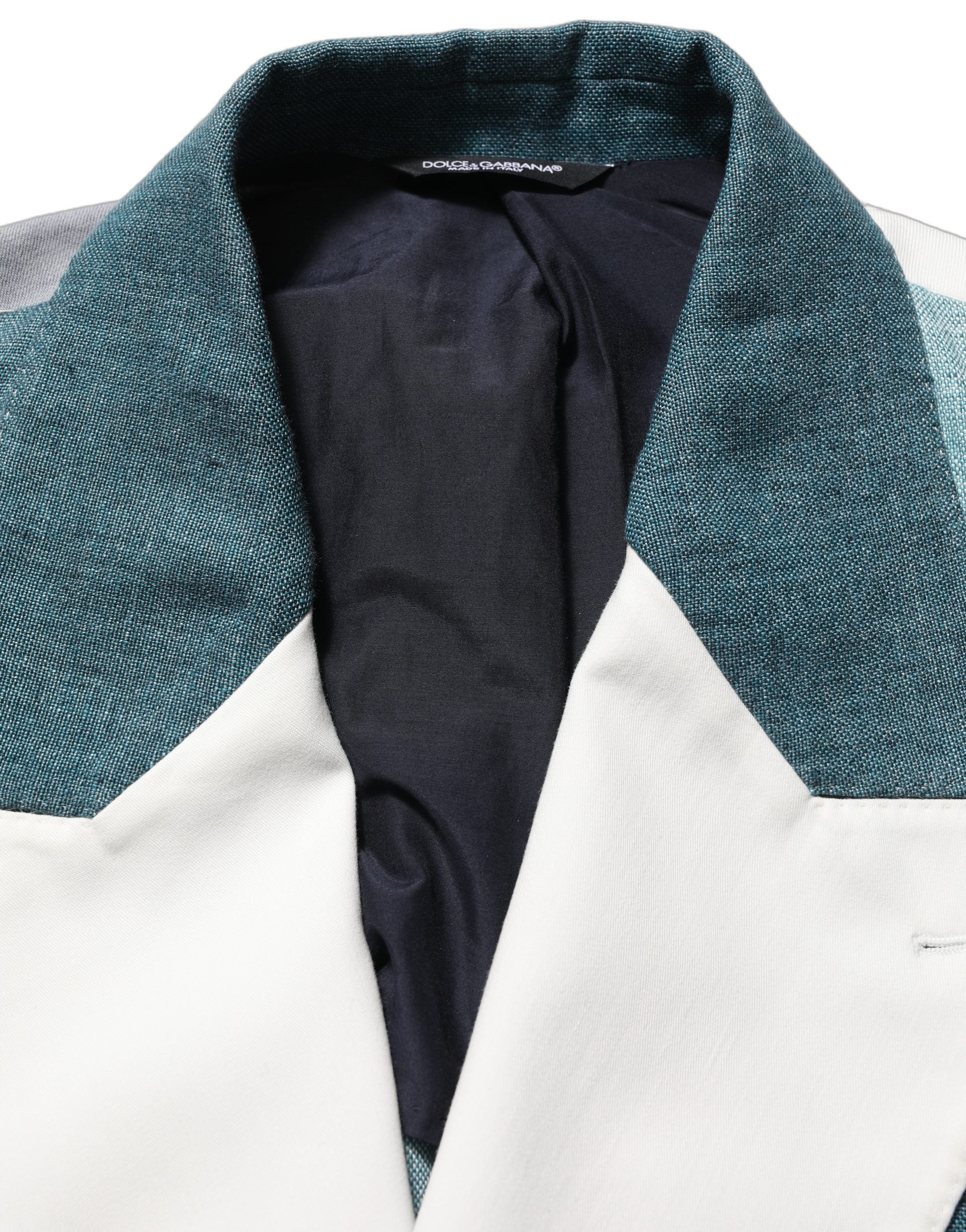 Patchwork Linen Blazer — Multicolor