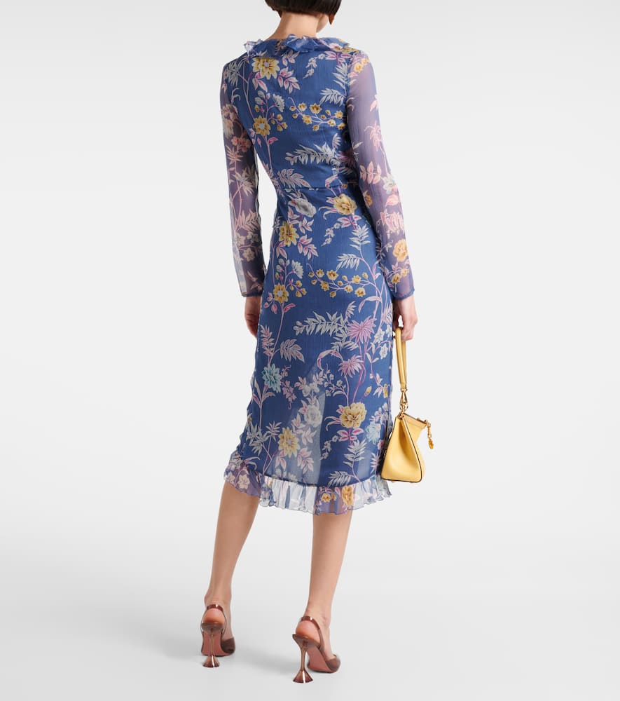 Floral silk wrap dress