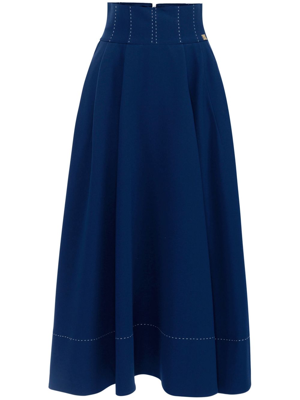 Crêpe flared skirt - Blue