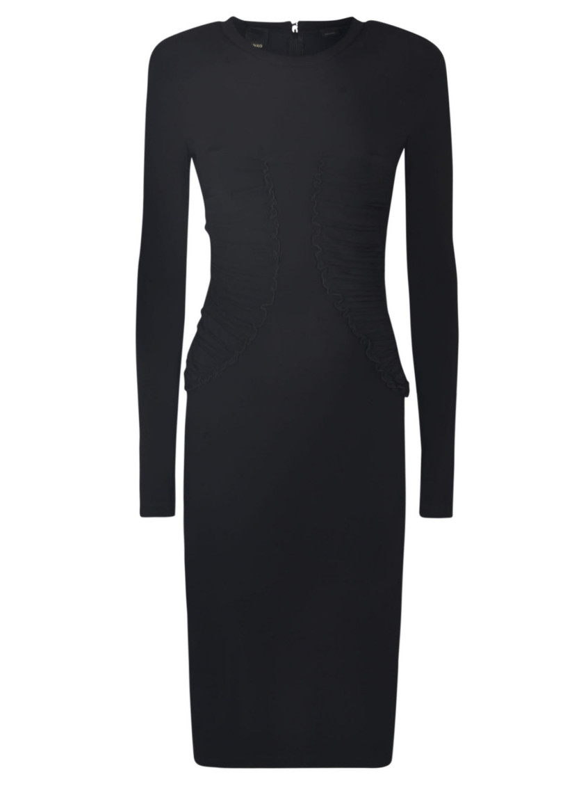 Aramis gathered midi dress - Black
