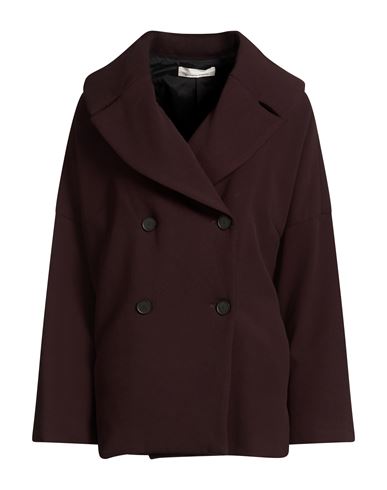 Woman Coat Dark brown Size 6 Polyester, Viscose, Elastane
