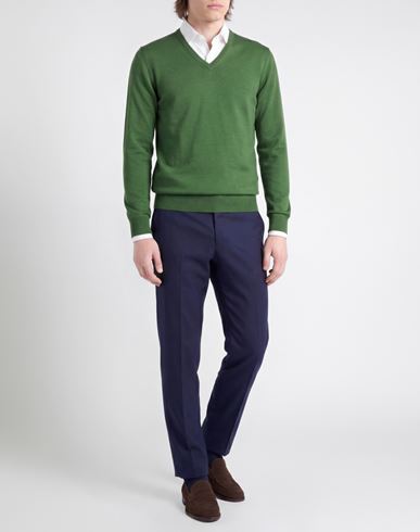 Man Sweater Green Size 38 Virgin Wool