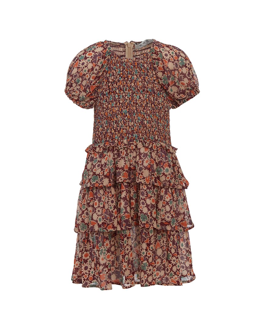 Fernande Print Puff Sleeve Tiered Dress