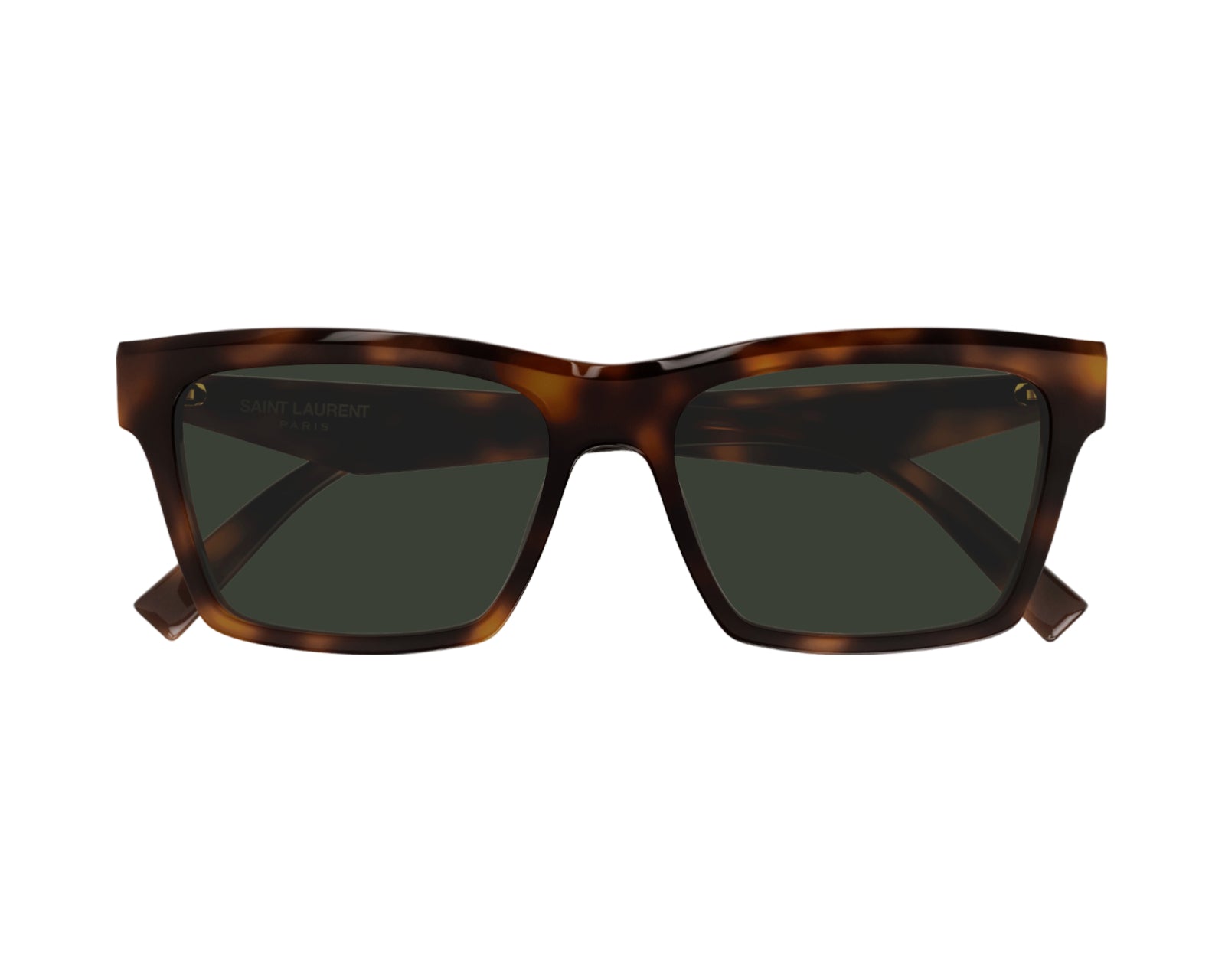 SAINT LAURENT Unisex SL M104 003 Sunglasses Havana Green Squared