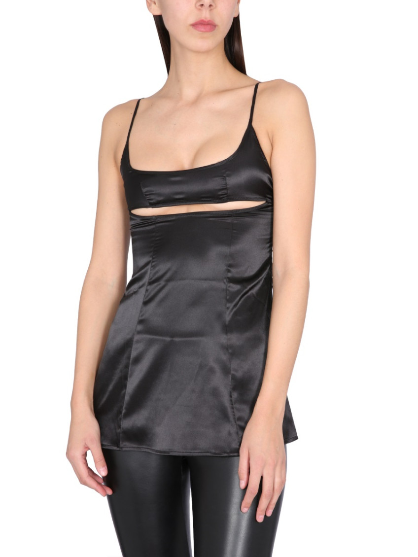 Black Solid Scoop Neck Top