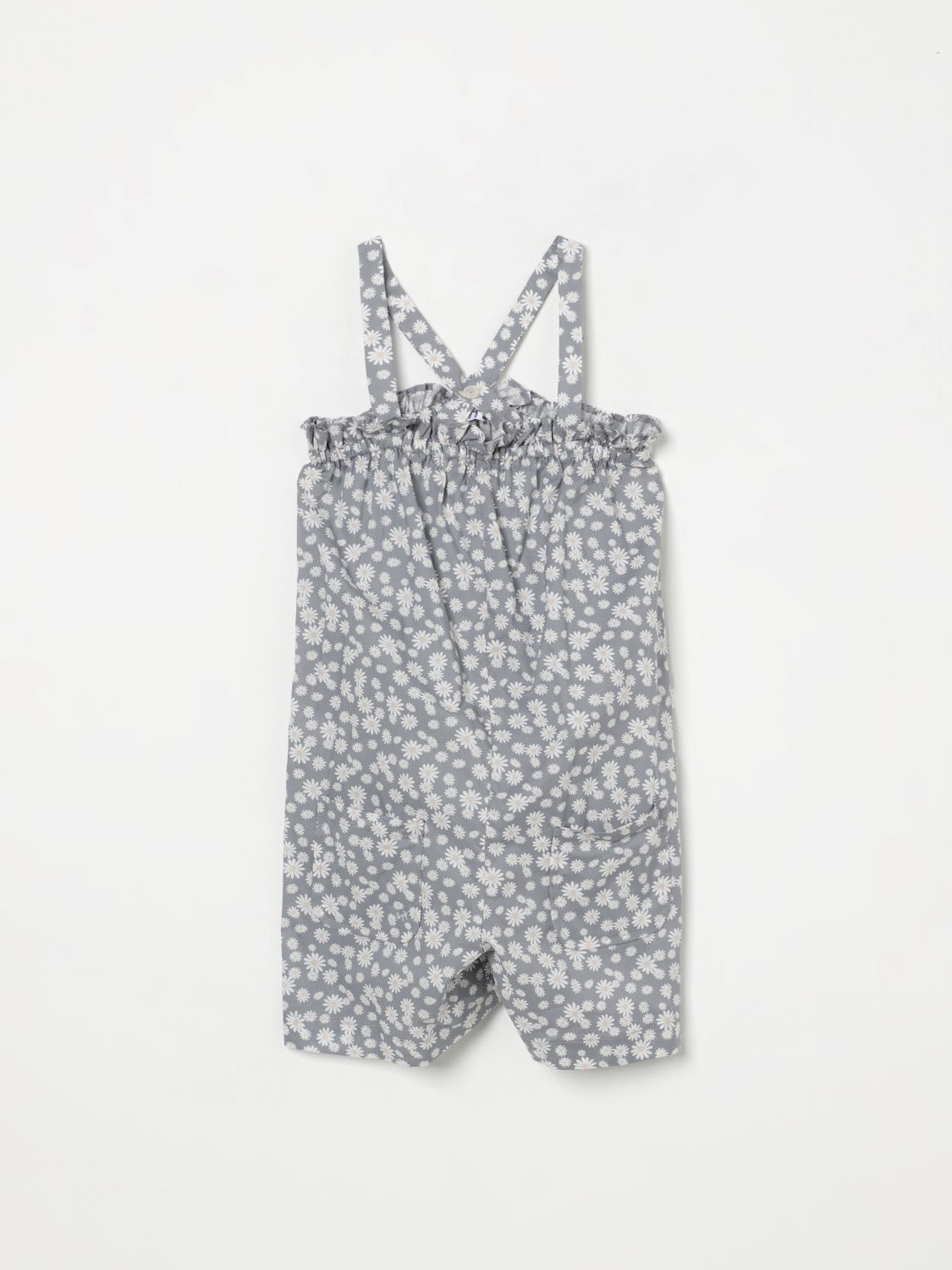 Floral-print cotton romper - Grey