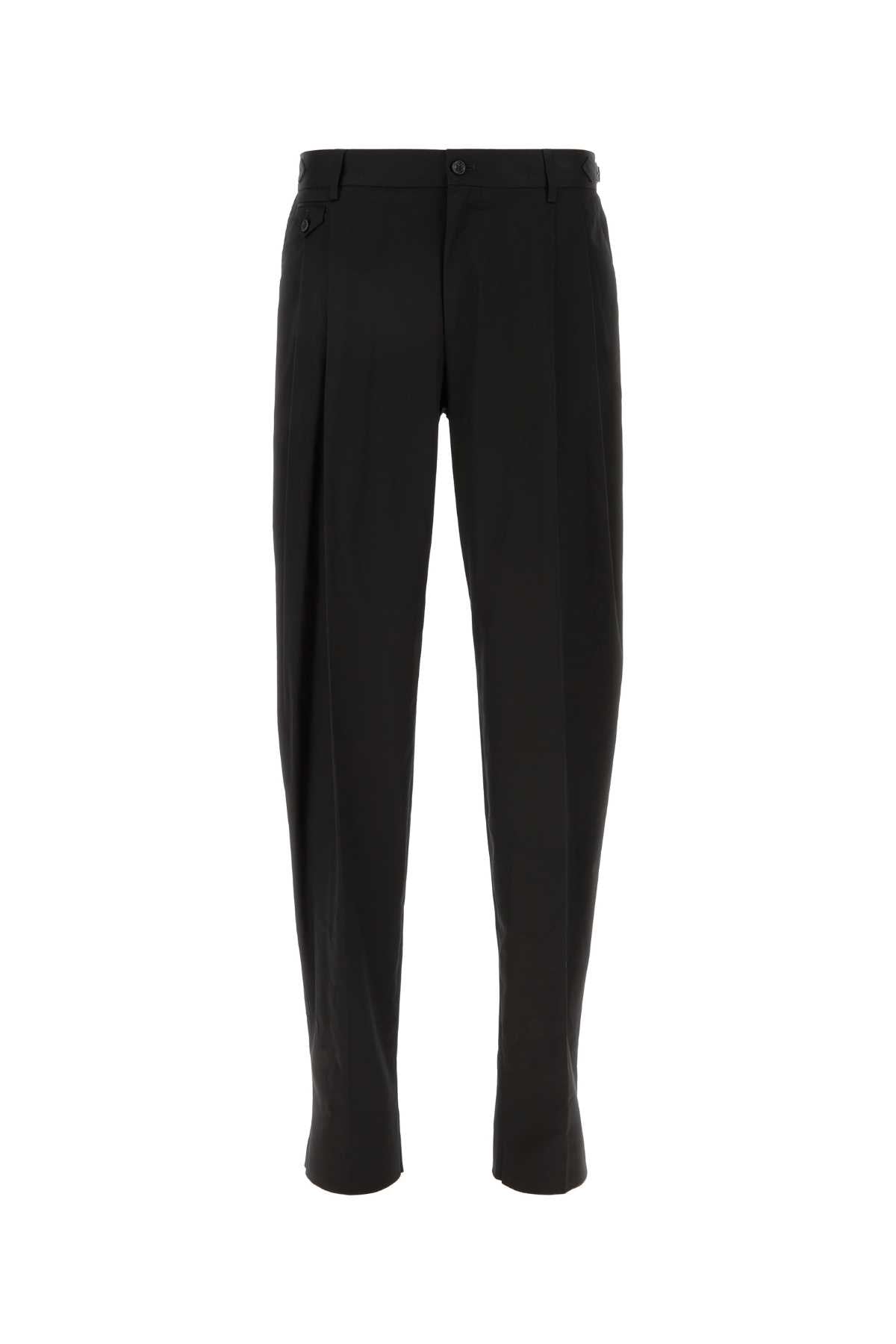 Stretch Gabardine Trousers — Black
