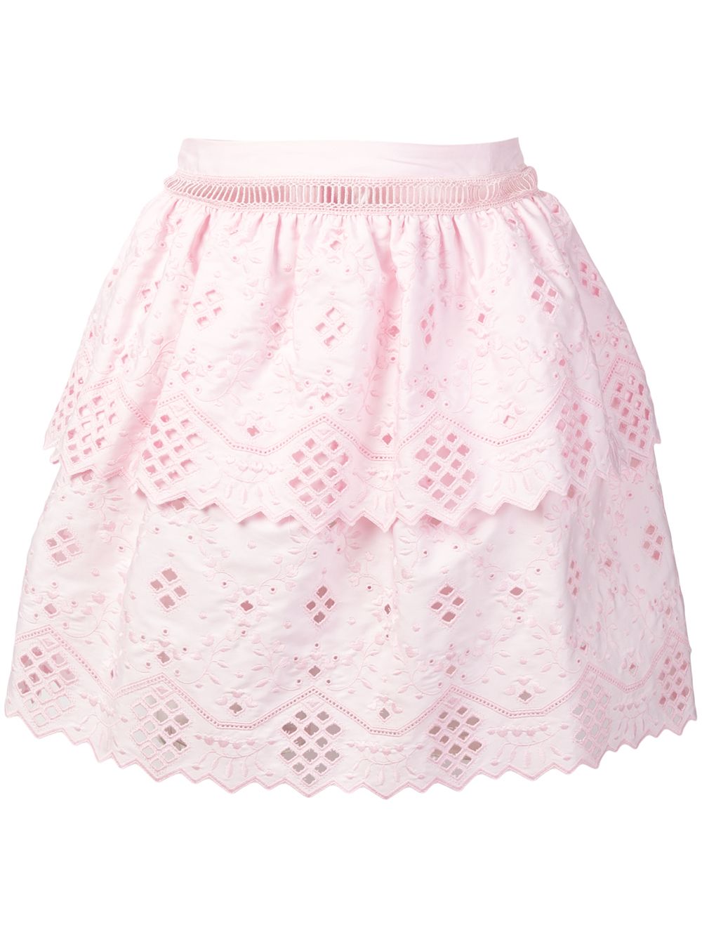 Embroidered mini skirt - Pink