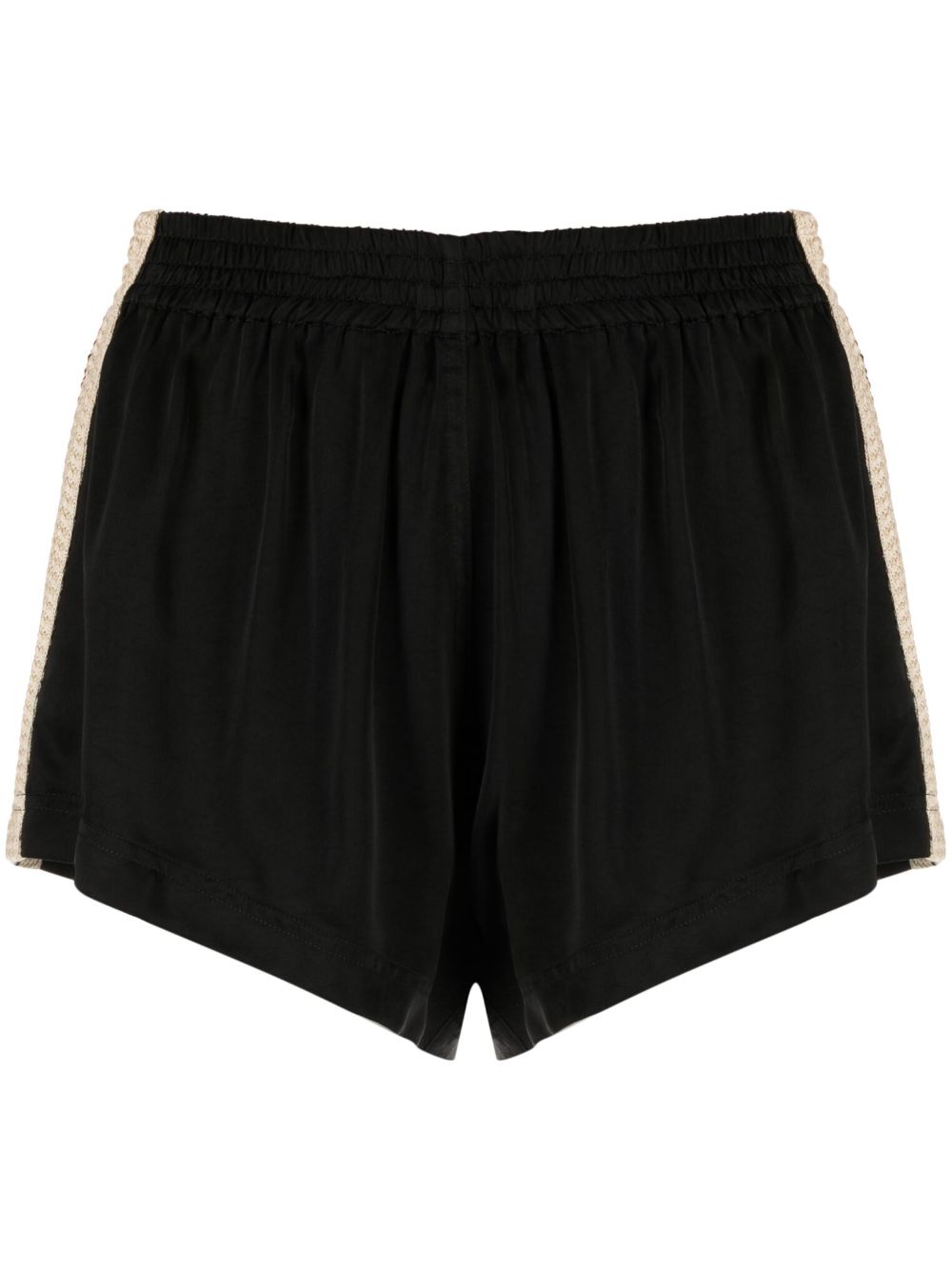 Side-stripe track shorts - Black