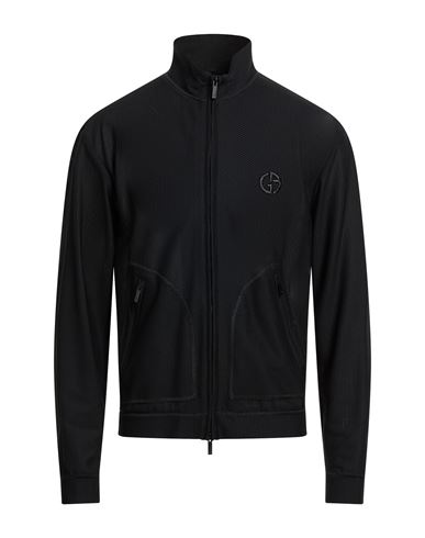 Man Sweatshirt Black Size 40 Polyamide, Elastane