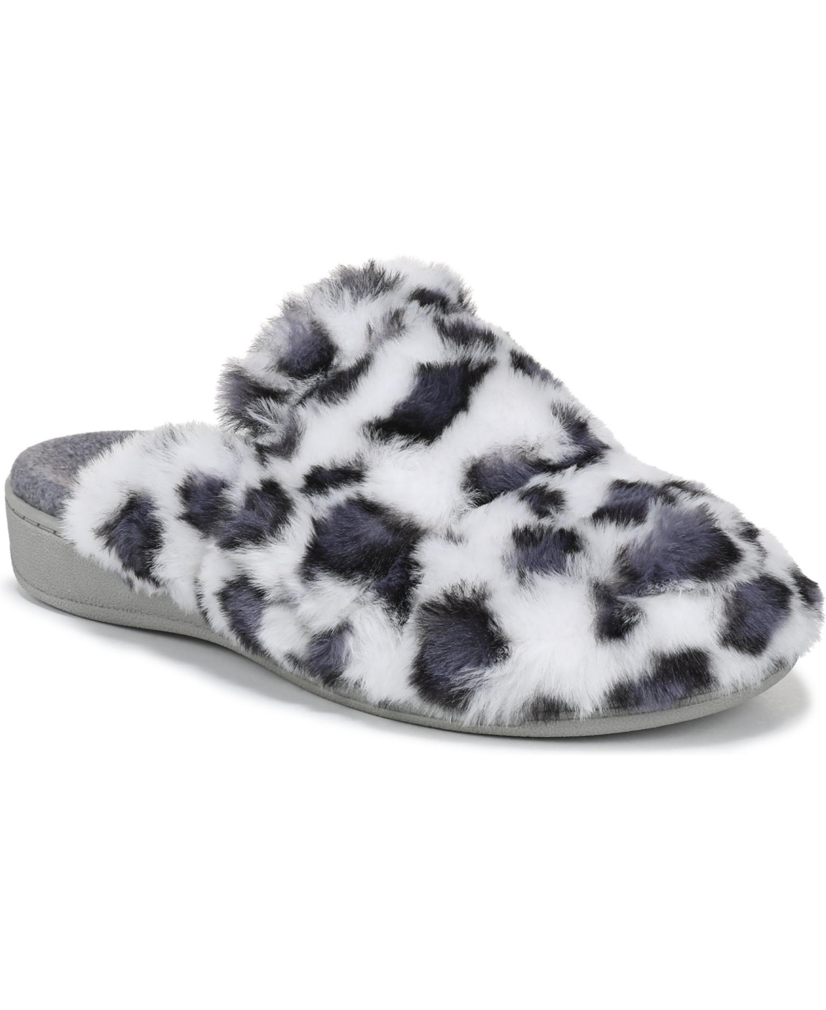 Women's Gemma Ii Mule Slippers - White multi leopard faux fur