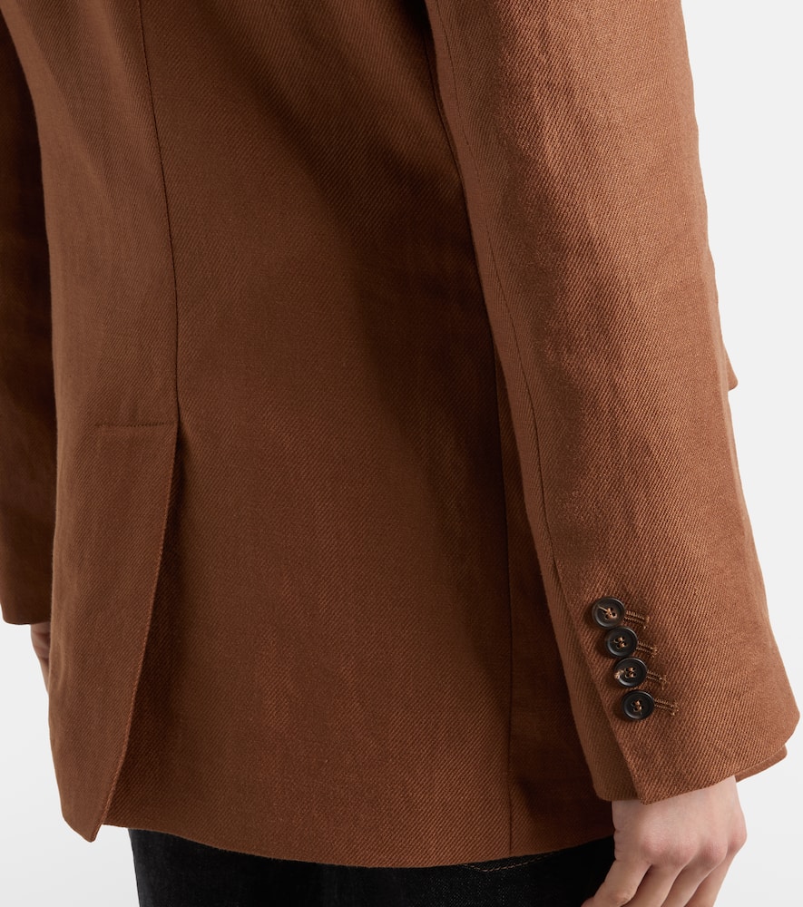 Double-breasted linen blazer