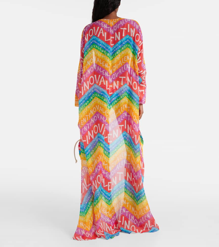 Logo cotton-blend beach cover-up