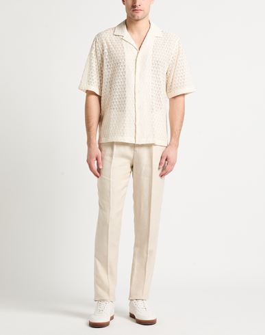 Man Shirt Ivory Size M Cotton, Polyamide