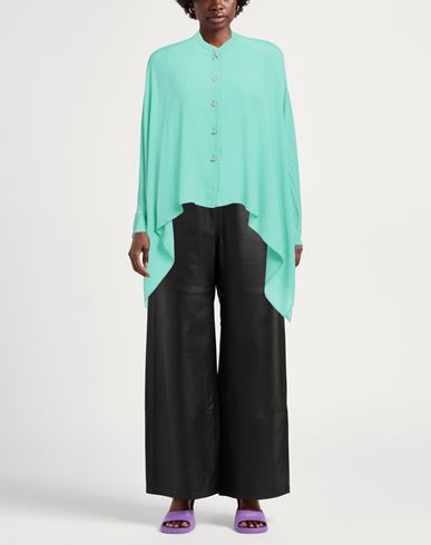 Malìparmi Woman Shirt Green Size 4 Acetate, Silk
