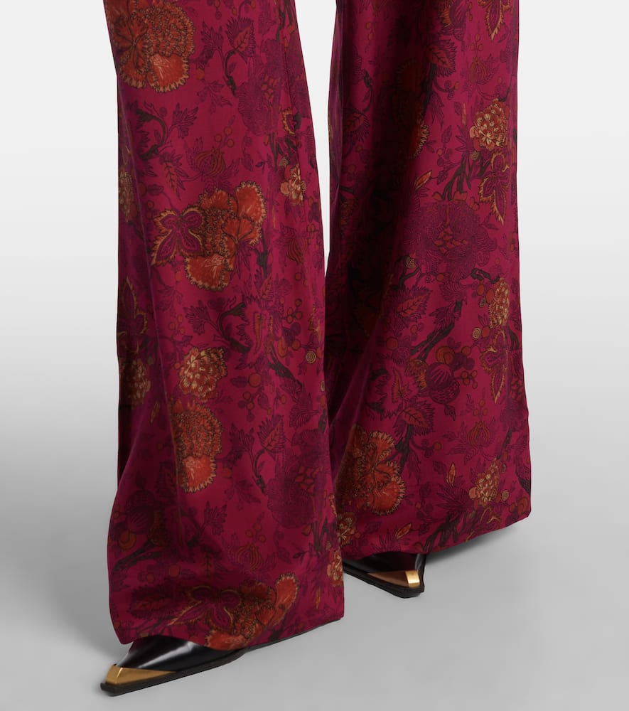 Aviva silk crêpe de chine wide-leg pants