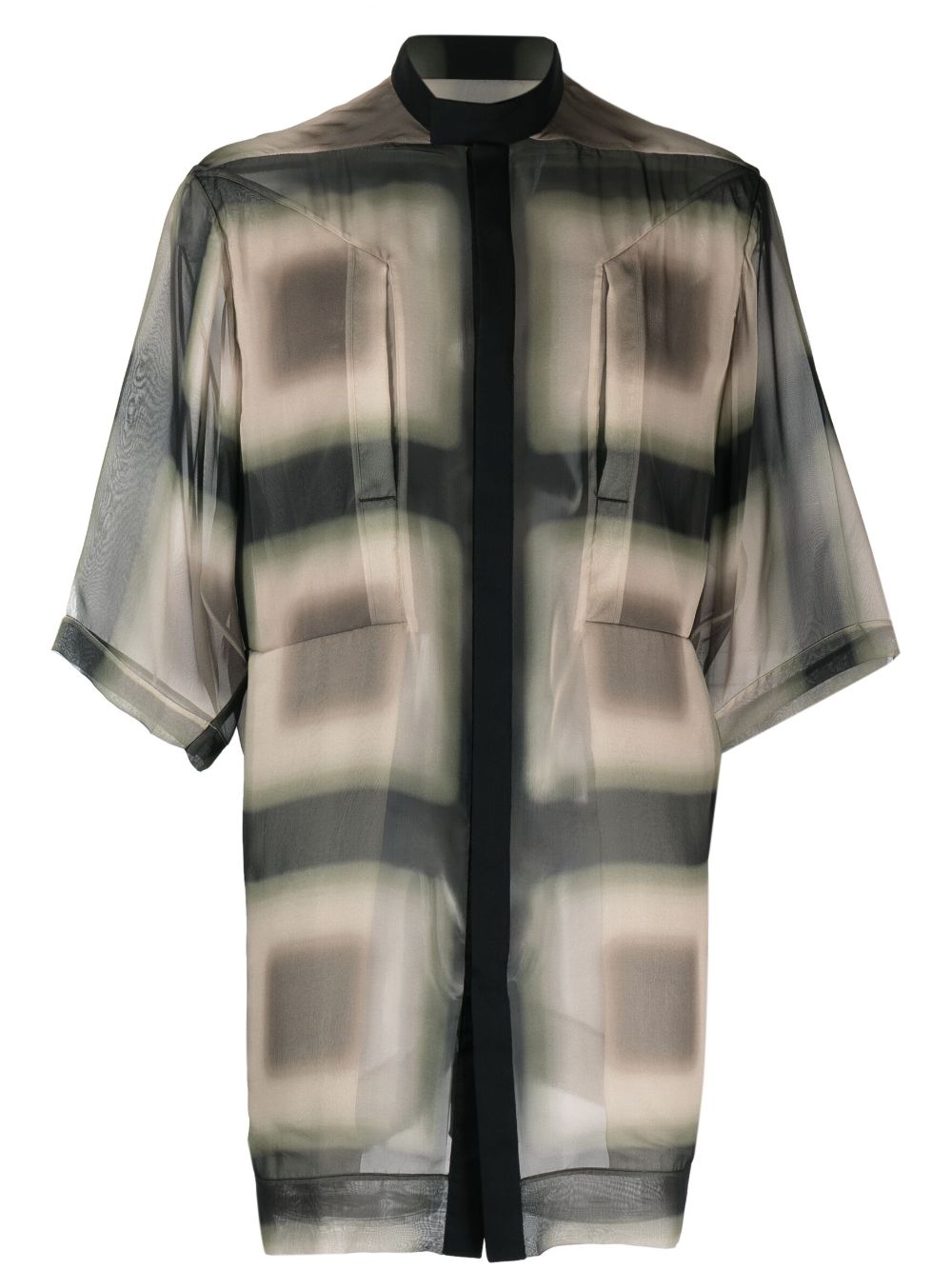 Semi-sheer silk shirt - Black