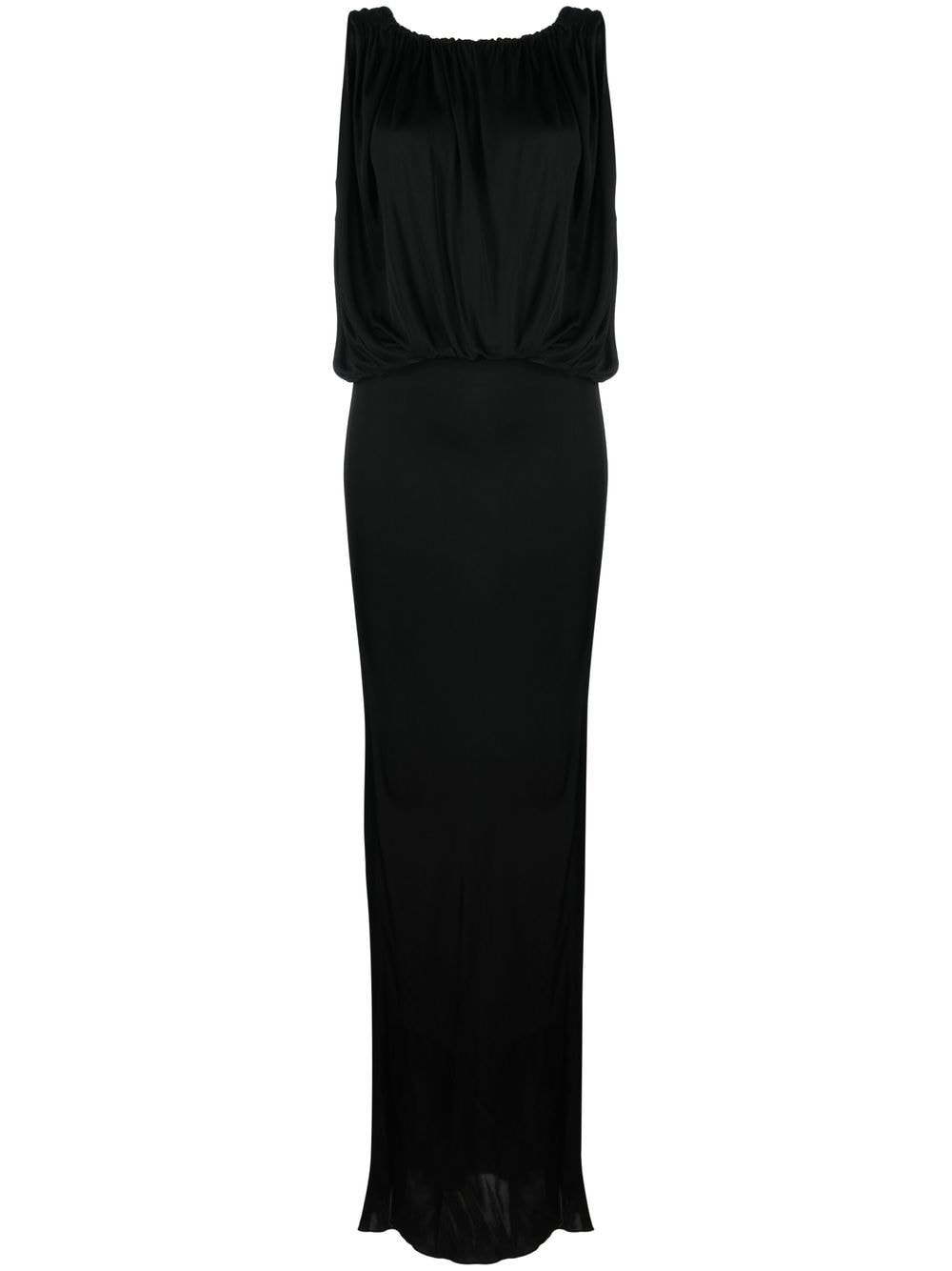 Draped Jersey Dress — Black