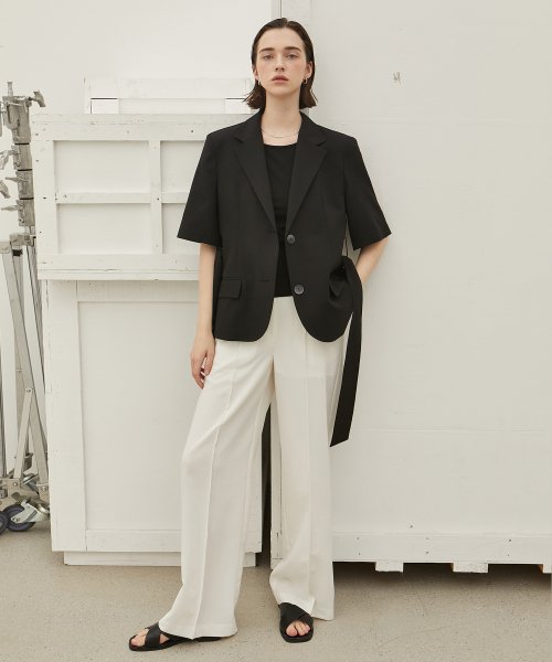 Pintuck Long Slacks_Ivory