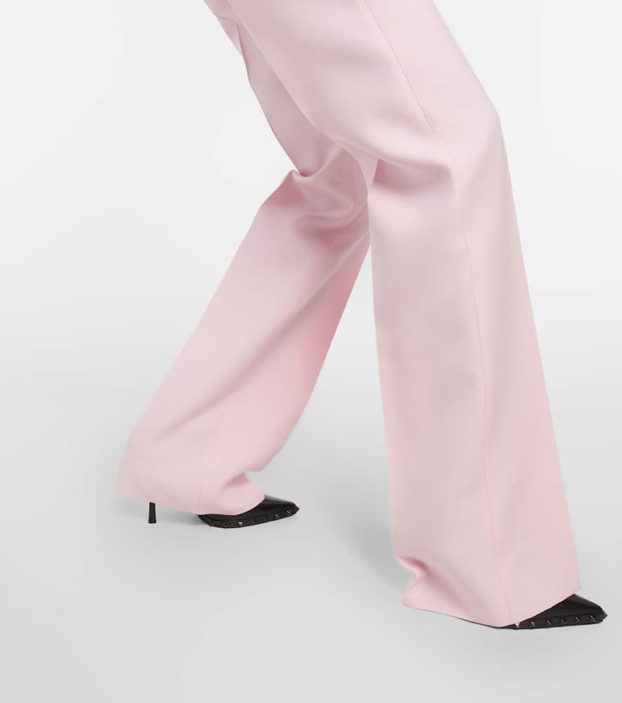 Wool and silk wide-leg pants