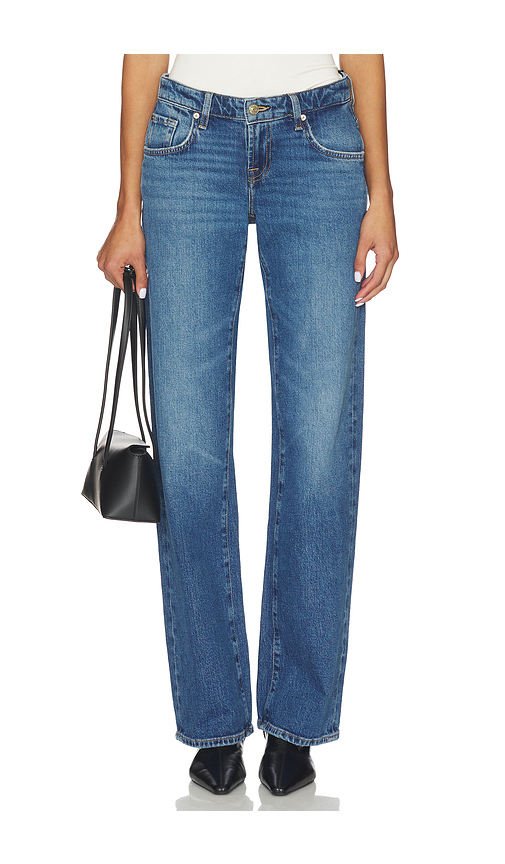 7 For All Mankind Low Straight Leg Jeans in Blue. 34. Also