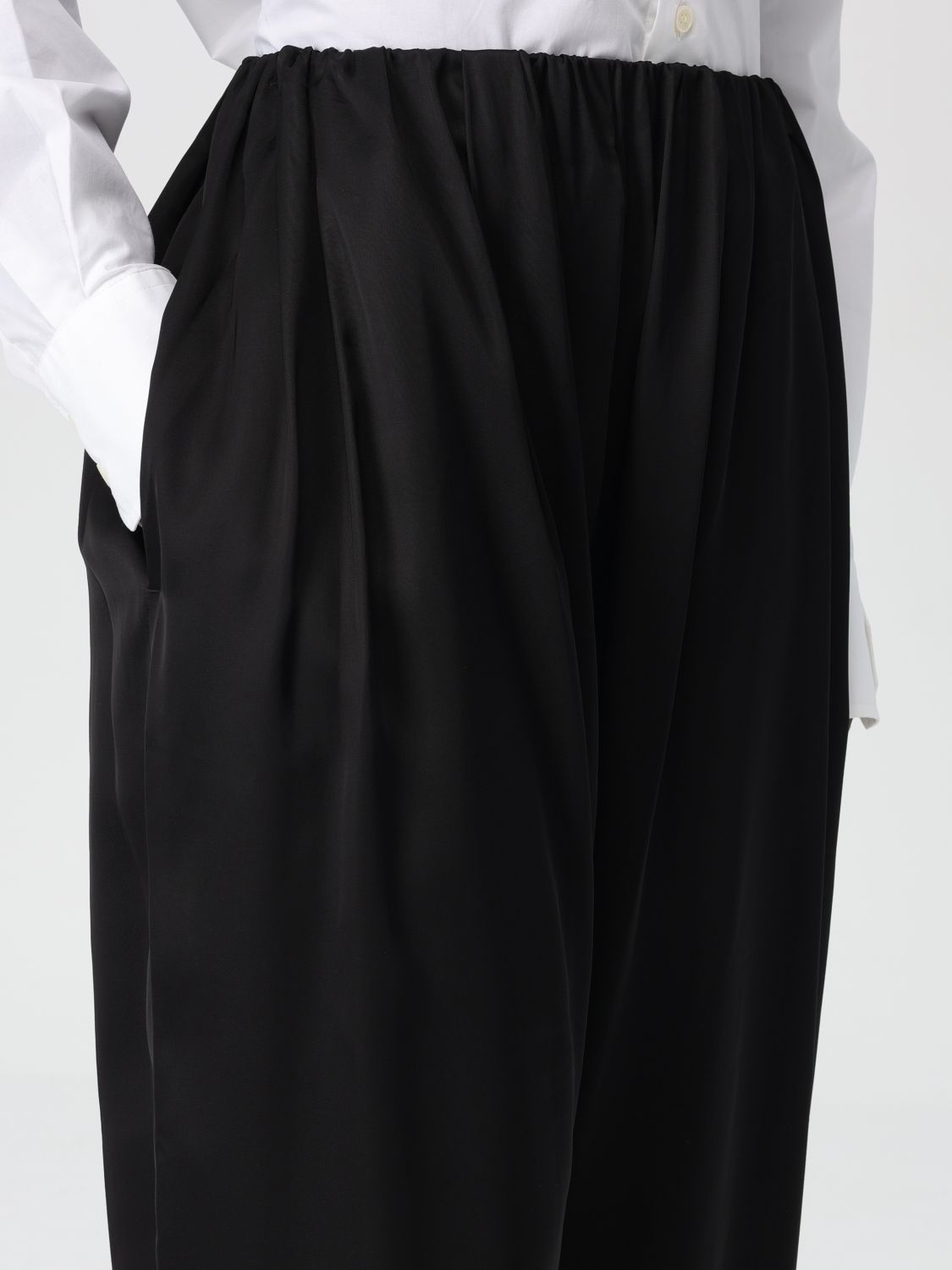 Pleated high-waist trousers - Black