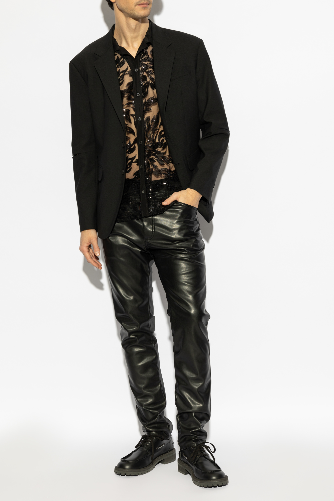 Blazer With Wool Finish, Men's, Black