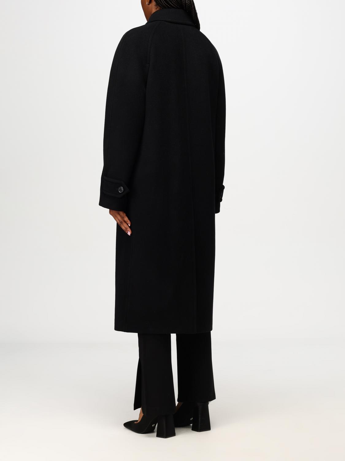 Notched-lapels single-breasted coat - Black