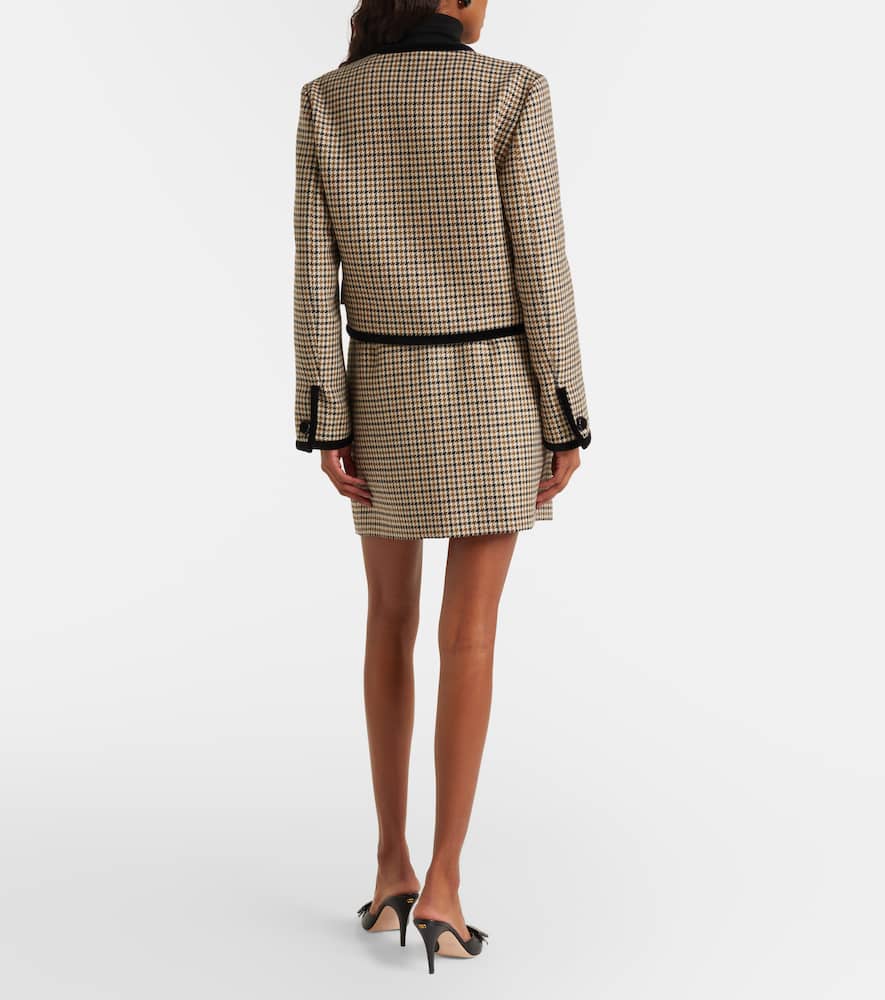 Houndstooth virgin wool miniskirt