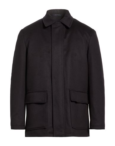Man Coat Black Size 38 Virgin Wool, Polyamide, Cashmere