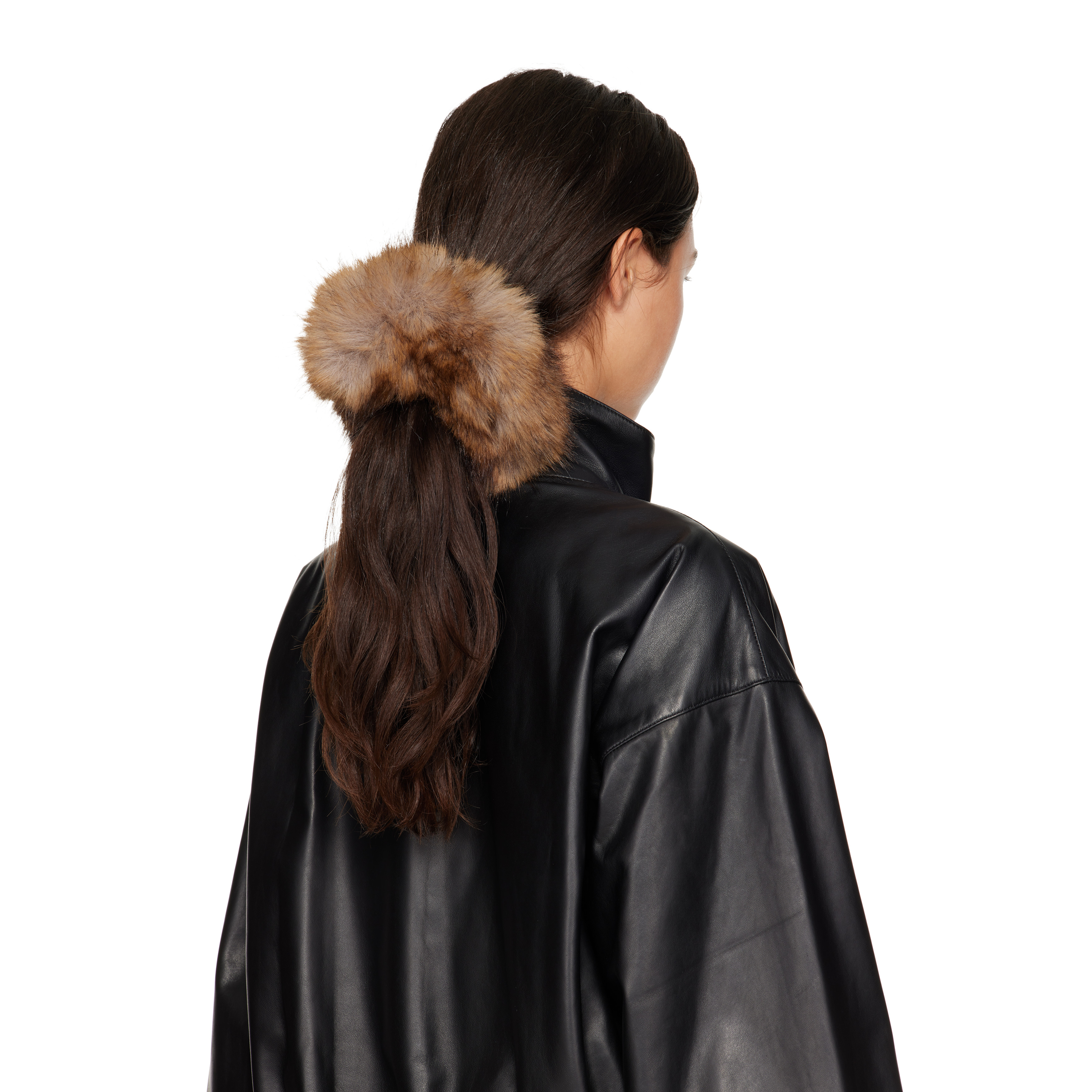 Beige Holli Faux Fur Scrunchie