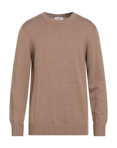 Man Sweater Camel Size 42 Virgin Wool