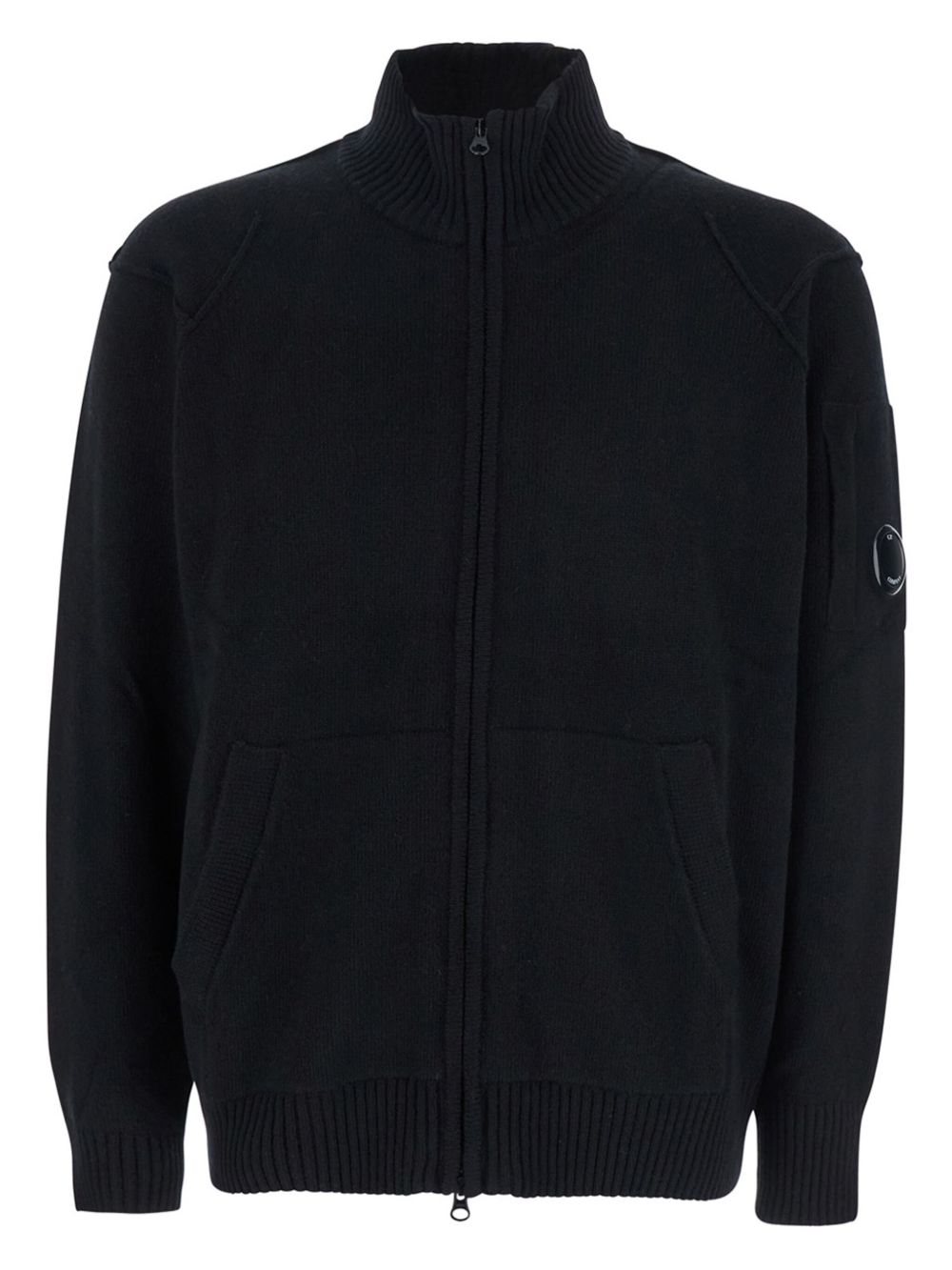 Lambswool Knit Cardigan — Black