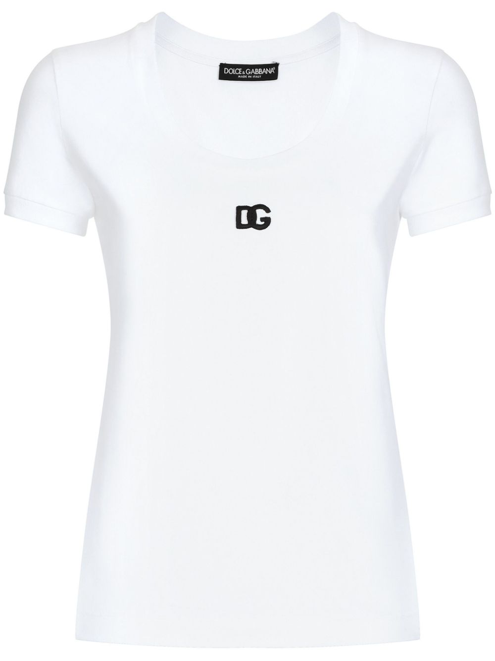 Logo-embroidered cotton-blend T-shirt - White
