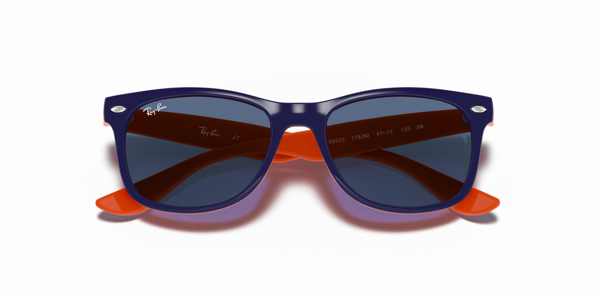 Ray - Ban Kid Ray - Ban RJ9052S JUNIOR NEW WAYFARER 178/80 Sunglasses Injected Blue Blue Squared Norma