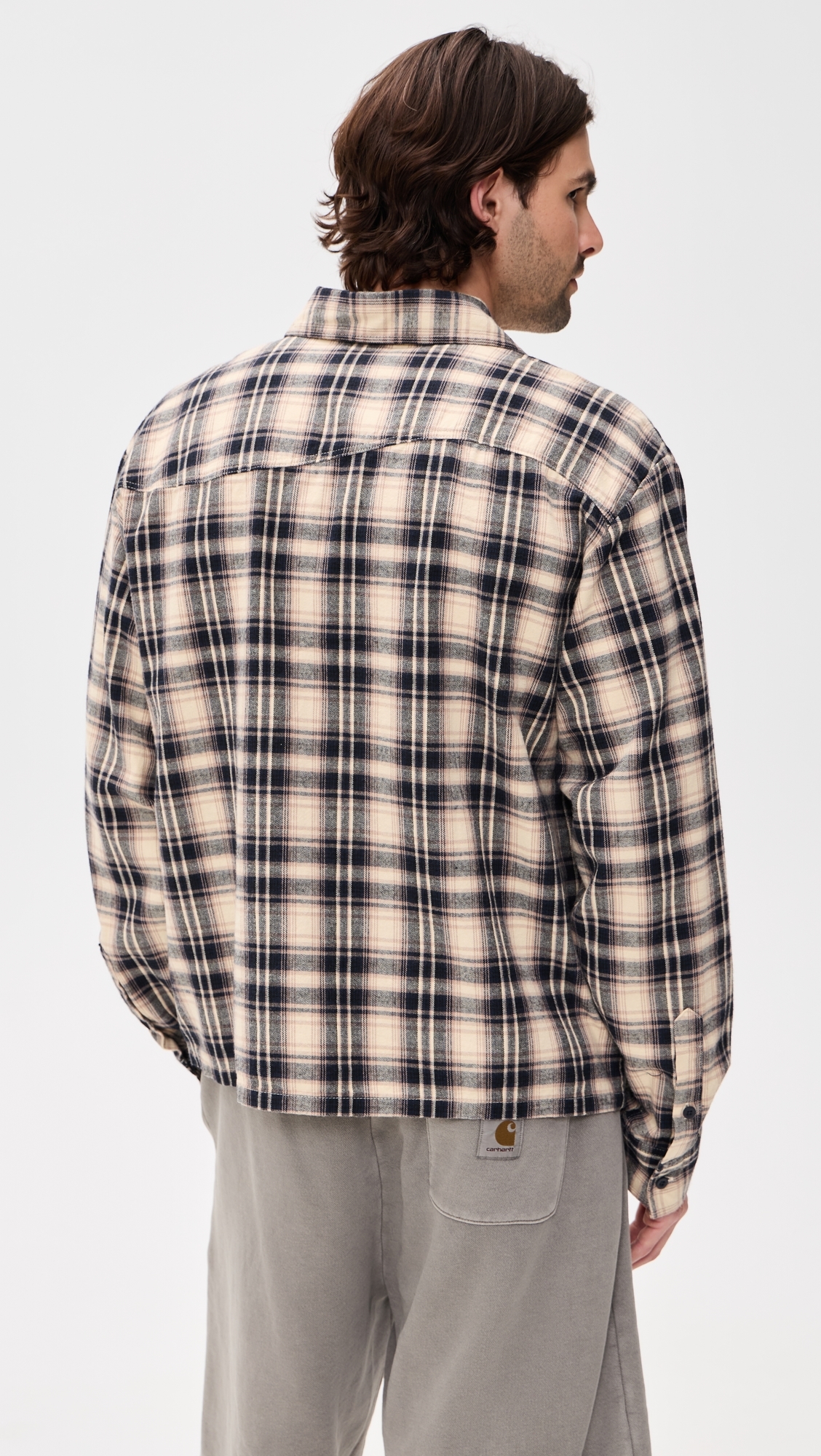 Wordmark Button Up Shirt Navy