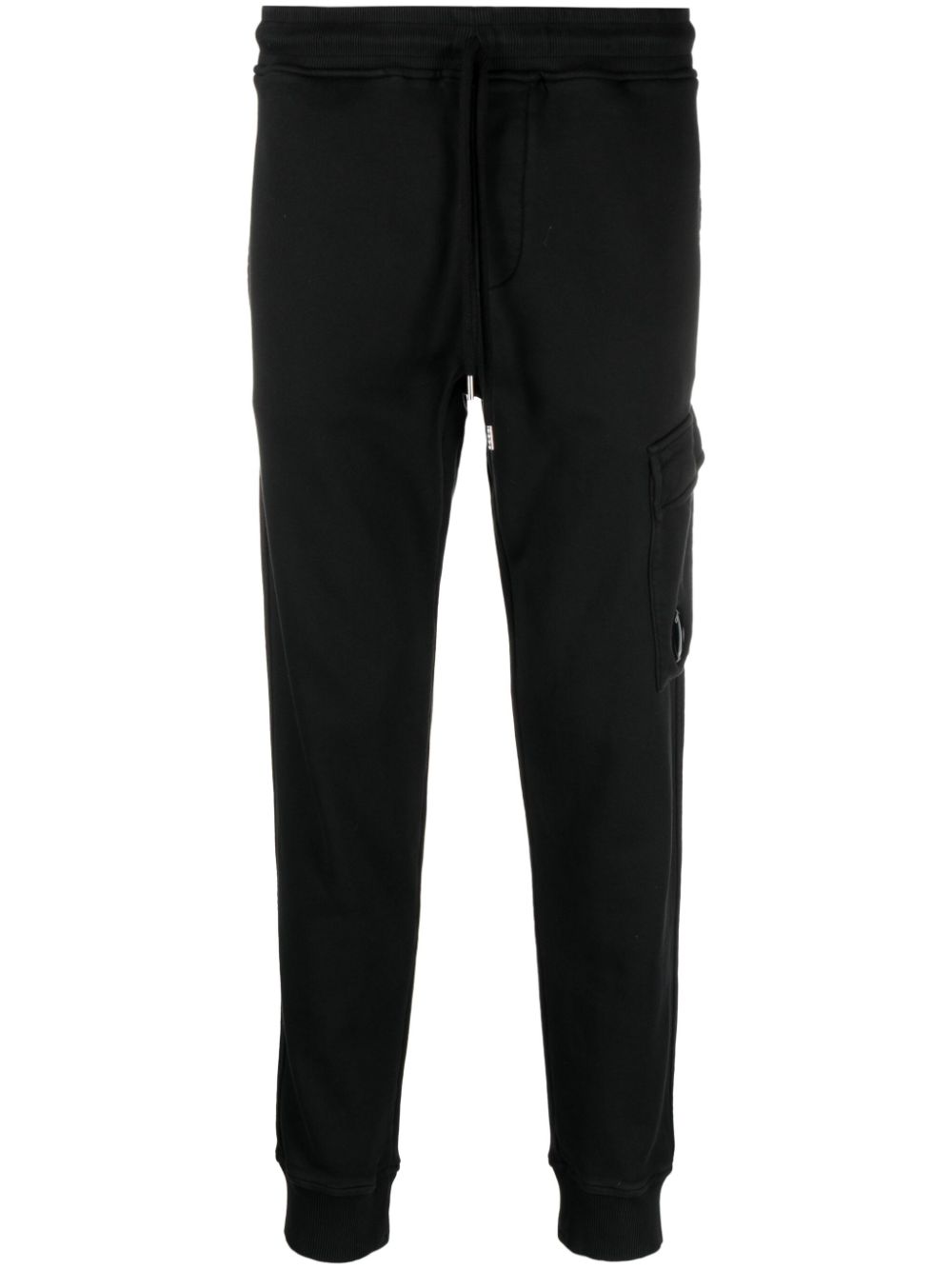 Lens-detail cotton track pants - Black