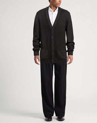 Man Cardigan Charcoal Size M Virgin Wool