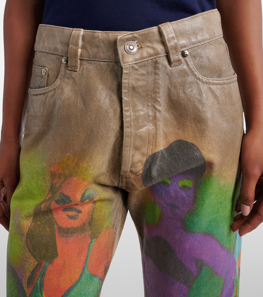 Printed straight jeans