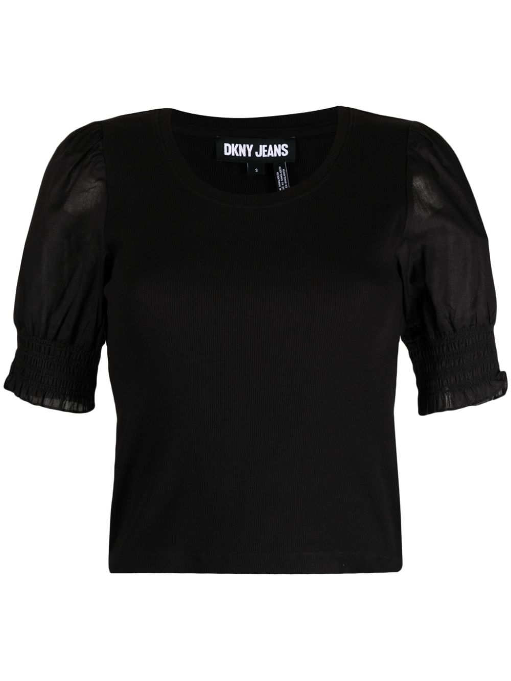 Puff-sleeve cotton T-shirt - White