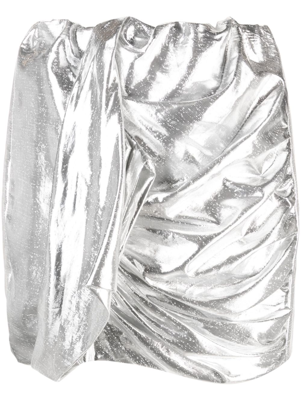 Seiko draped lamé miniskirt - Silver