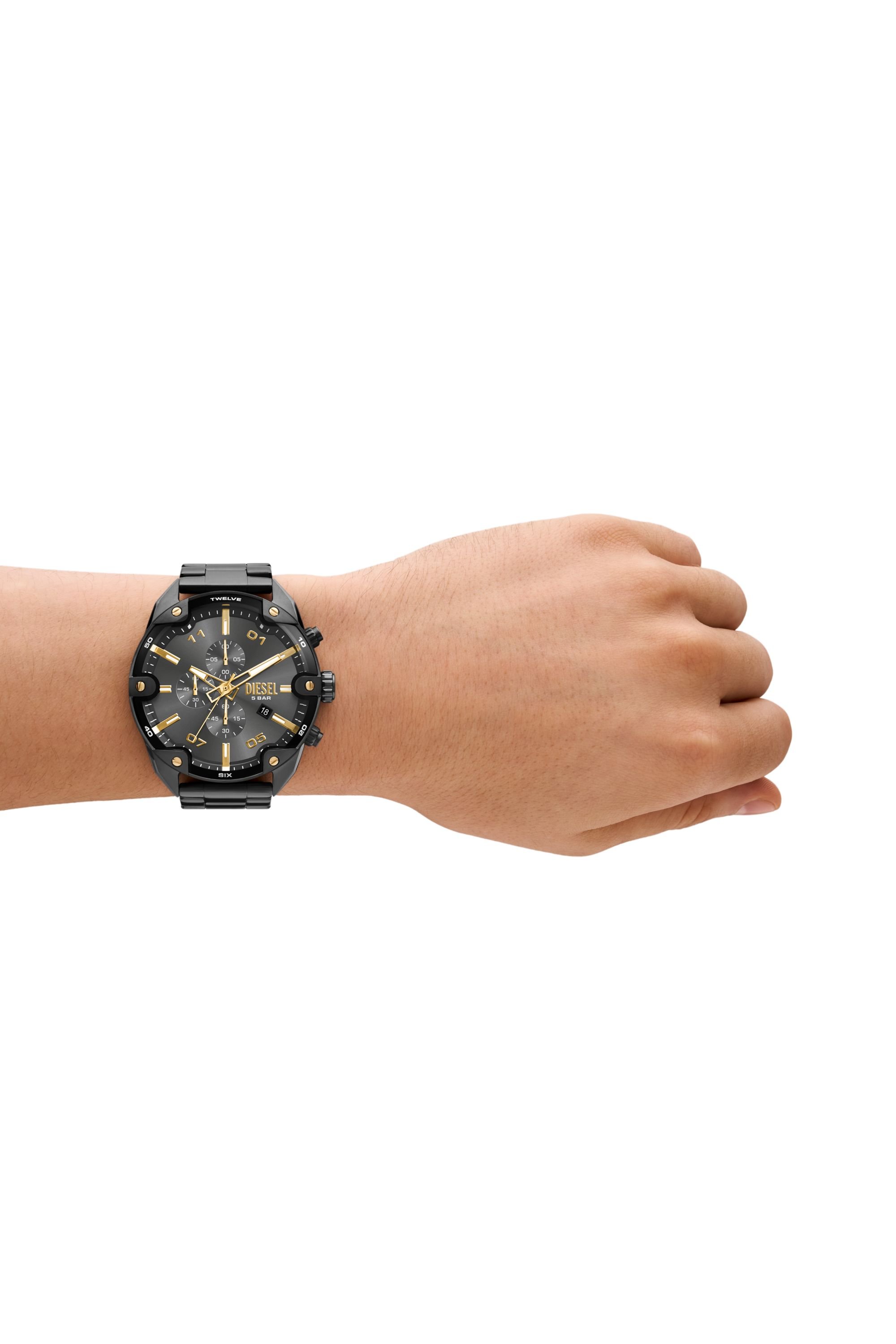 Diesel - Spiked Armbanduhr aus zweifarbigem Edelstahl - Uhren - Herren - Grau