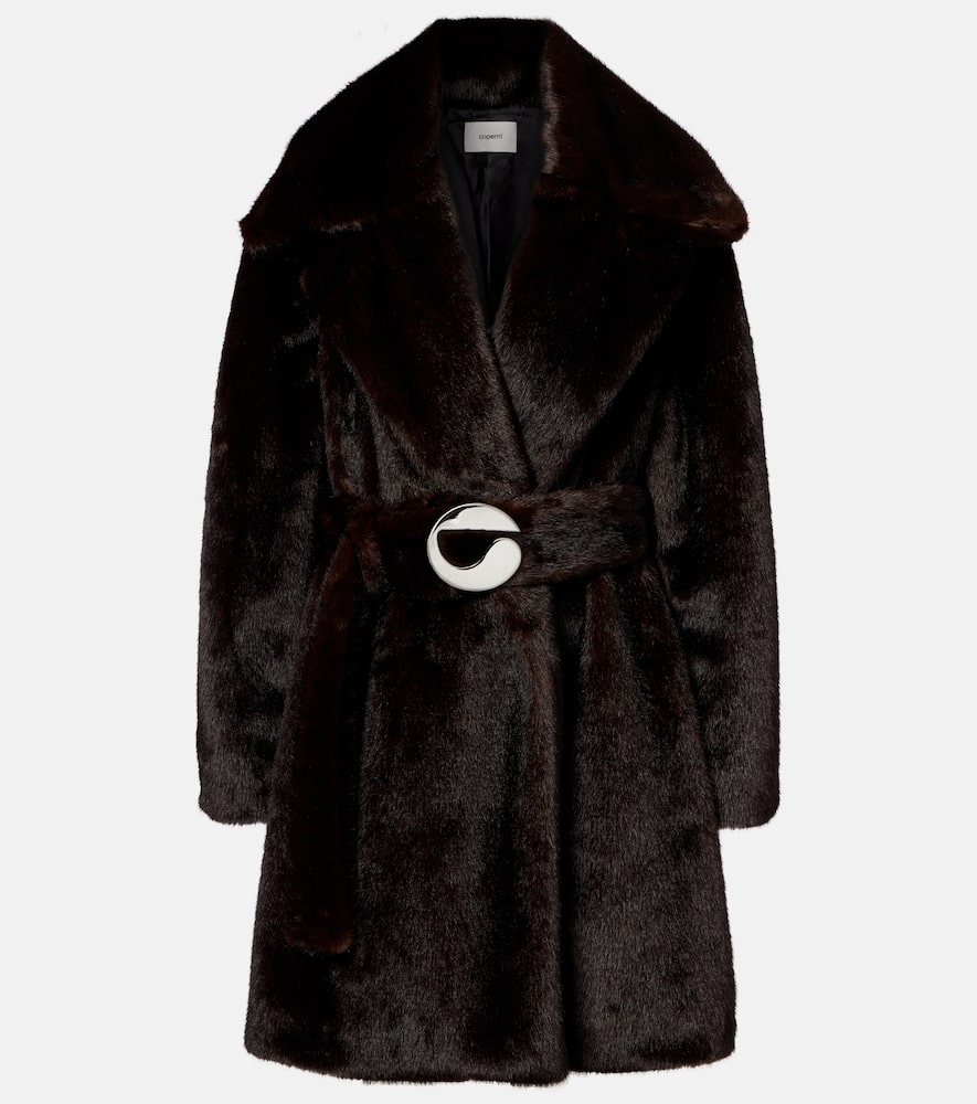 Logo belted coat