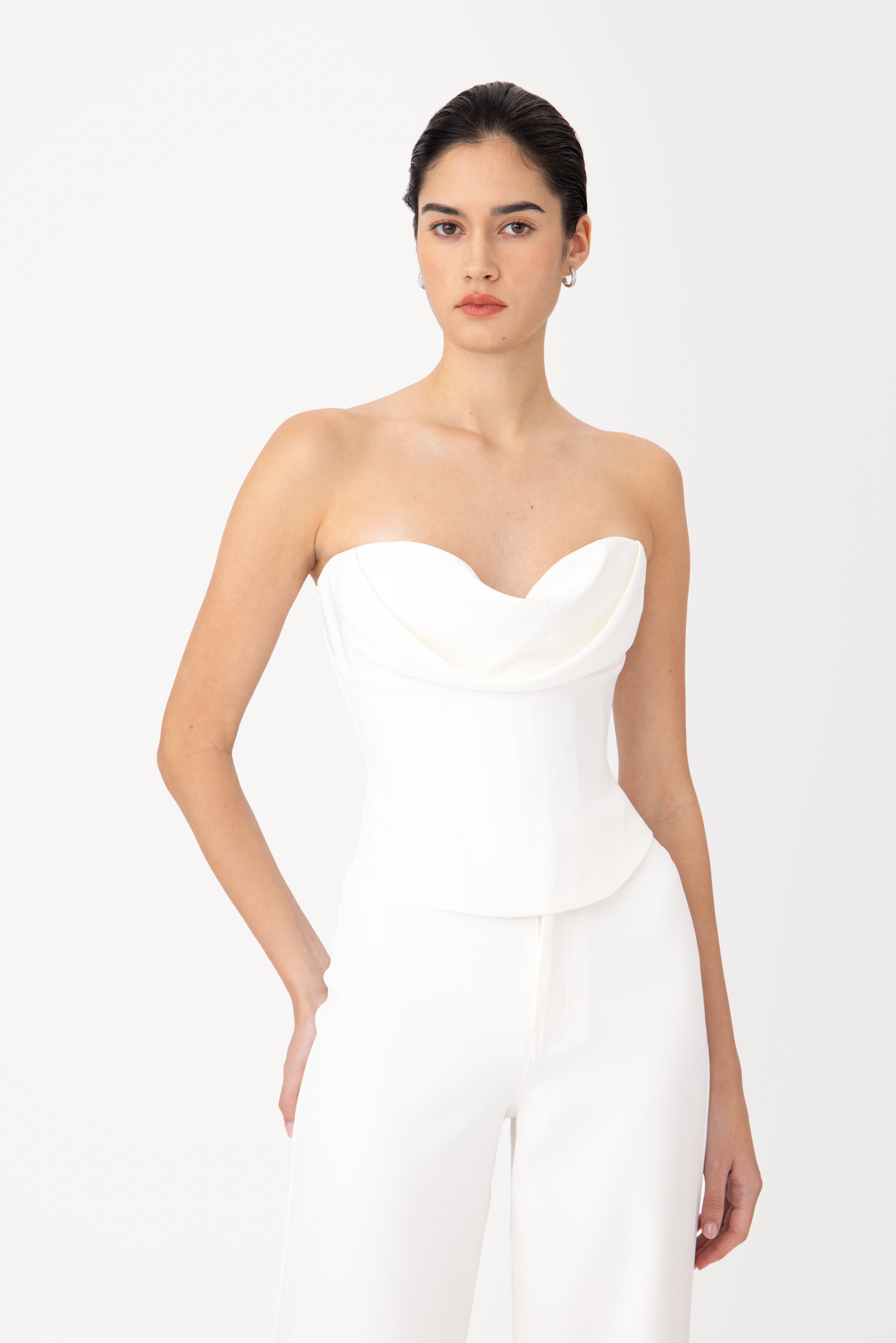 Lin Crepe Corset Top